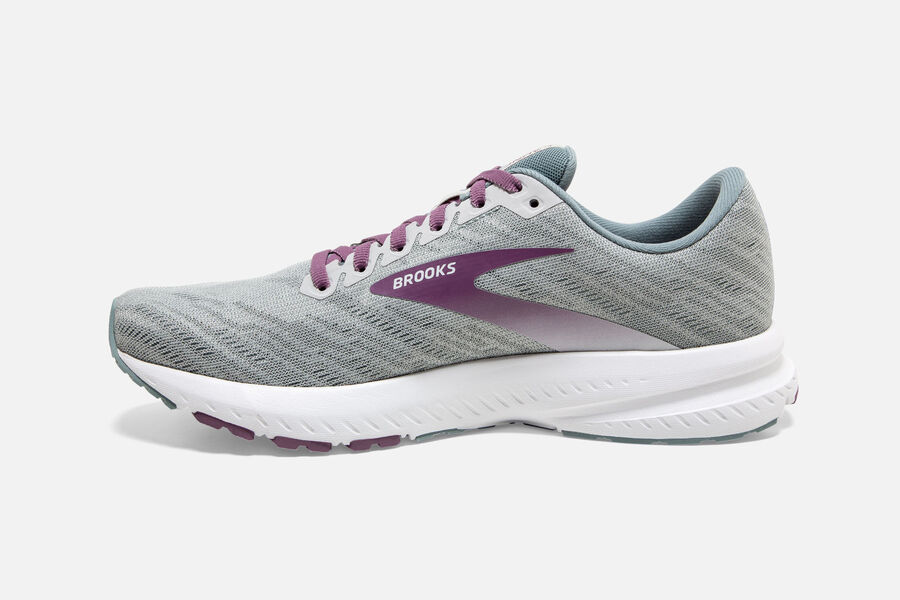 Brooks Running Shoes - Launch 7 Road Womens - Grey/Purple - SAJ-371864